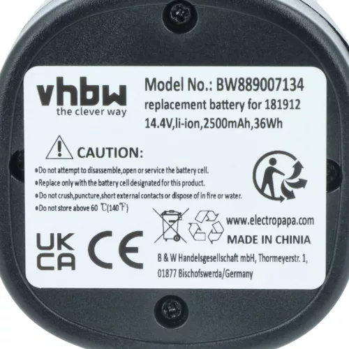 VHBW Tierhaarschneider Akku KERBL 181912 - 2500 mAh 14,4 V Li-Ion