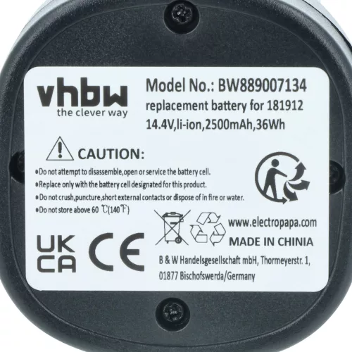 VHBW Állatnyíró Akkumulátor KERBL 181912 - 2500 mAh 14,4 V Li-Ion