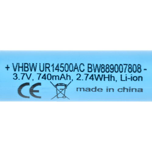 VHBW Elektrische Zahnbürste Akku Braun 81728497, UR14500AC - 740 mAh 3,7 V Li-Ion
