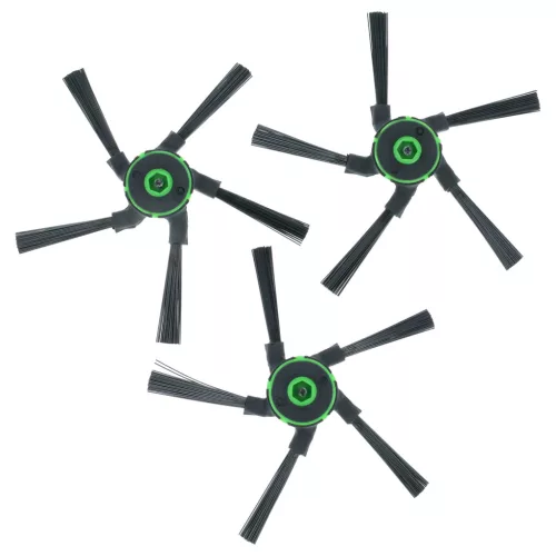 3x Oldalkefe iRobot Roomba s9, s9 Plus, 9150, 9550 Robotporszívóhoz - 5-karú, fekete, zöld