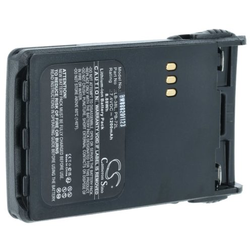 VHBW Rádió Akkumulátor Huntec PB200, LB-62L, PB-72L, LB-38L, PB400 - 1200 mAh 7,4 V Li-Ion