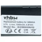 Vezeték nélküli rendszer akkumulátor Shure SB900A, SB900B, SB900C, 95A42465, SB900 helyett - 1300 mAh 3.7 V Li-Ion