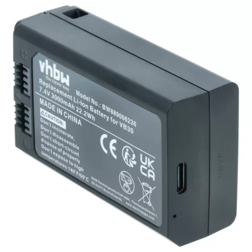 Kamera vaku egység 2x akkumulátor Godox VB30 helyett - 3000 mAh 7.4 V Li-Ion