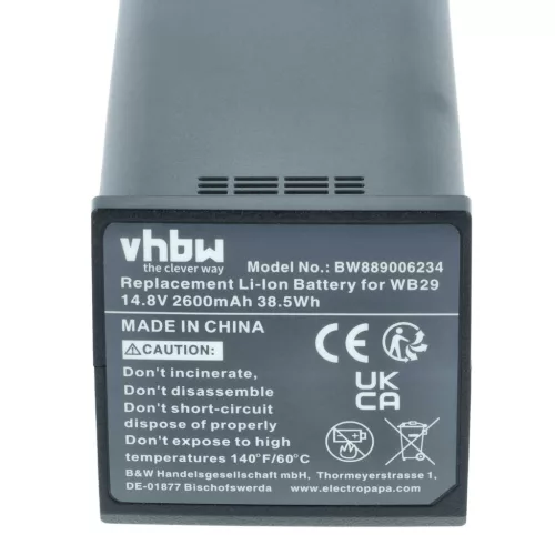 VHBW Kamera Blitz Akku Godox DFB/GDWB29, WB29 - 2600 mAh 14,8 V Li-Ion