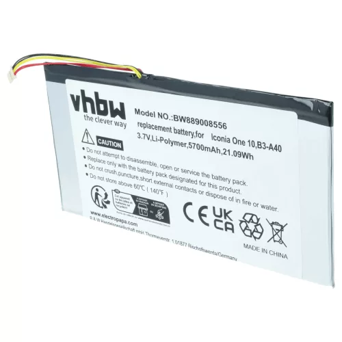 Tablet Akkumulátor Acer PR-279594N(1ICP3/95/94-2) helyett, PR-279594N - 5700 mAh 3.7 V Li-polimer