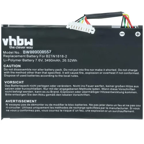 Notebook akkumulátor Asus B21N1818-2 helyett - 3490 mAh 7.6 V Li-polimer
