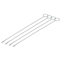   vhbw 4x Forgó Tű Kampóval - Extra Hosszú Áthúzó Tű (26,5 cm), Fém