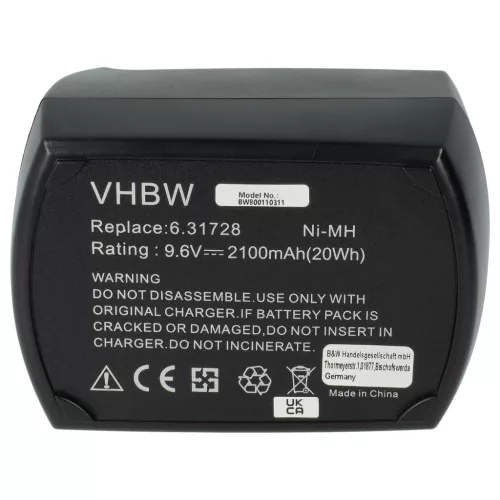 VHBW 2 db NiMH akkumulátor Metabo gépekhez – 2100 mAh, 9,6 V