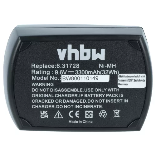 VHBW 2 db NiMH akkumulátor Metabo gépekhez – 3300 mAh, 9,6 V