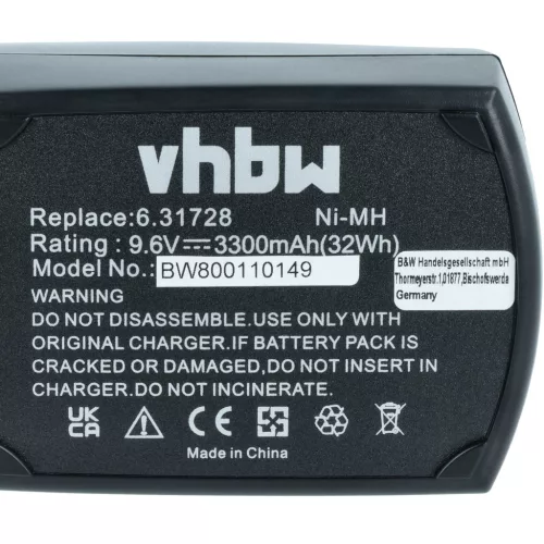 VHBW 2 db NiMH akkumulátor Metabo gépekhez – 3300 mAh, 9,6 V