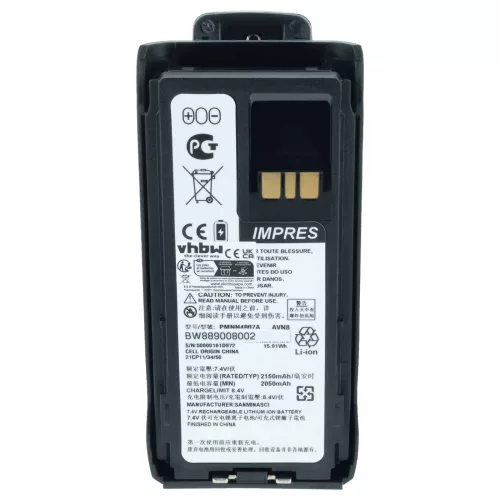 Rádió 2x Akkumulátor Motorola PMNN4807, PMNN4407A, PMNN4407 helyett - 2150 mAh 8.4 V Li-Ion + Övcsipesz