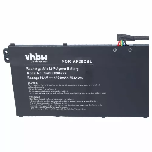 Akkumulátor Acer Swift 3 SF314-43-hoz és más modellekhez, helyettesíti az AP20CBL-t, Li-Polymer, 11.1 V, 4100 mAh