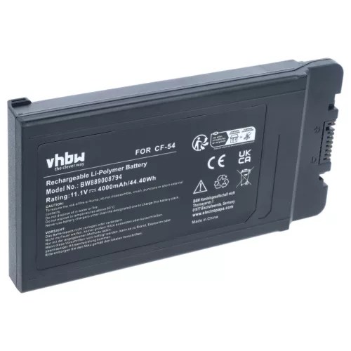 Akkumulátor Panasonic CF-54-hez és másokhoz, helyettesíti a CF-VZSU0PW-t, Li-Polimer, 11.1 V, 4000 mAh
