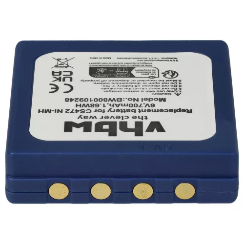 Radio 10x Akkumulátor HBC BA222060, BA222061, BA203060, FBFUB03, AF-FUB03M, KH68302500 helyett - 700 mAh 6 V NiMH