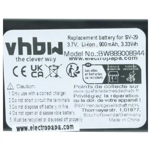 Mobiltelefon akkumulátor Alcatel RTR001F01, 10000058 helyett - 900 mAh 3.7 V Li-Ion