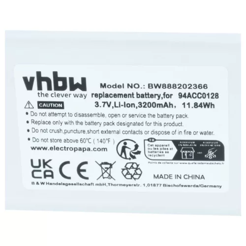 Kézi számítógép 2x akkumulátor Datalogic BTDL1, 94ACC0129, 94ACC0128, 3H21-00000491 helyett - 3200mAh, 3.8V