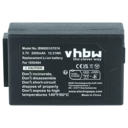 Kézi számítógép 2x akkumulátor Psion WA3006, WA3020, 1050494-002, 1050494 helyett - 2000mAh, 3.7V