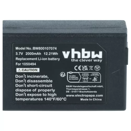 Kézi számítógép 2x akkumulátor Psion WA3006, WA3020, 1050494-002, 1050494 helyett - 2000mAh, 3.7V