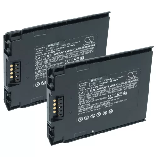 Kézi számítógép 2x akkumulátor Zebra BT-000314-01, BTRY-TC51-43MA1-01, BT-000314A helyett - 4200mAh, 3.7V