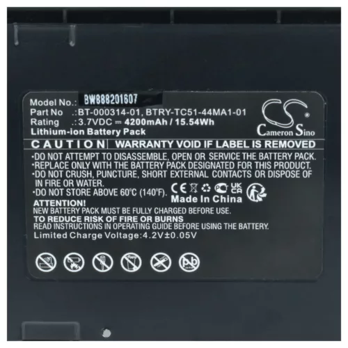 Kézi számítógép 2x akkumulátor Zebra BT-000314-01, BTRY-TC51-43MA1-01, BT-000314A helyett - 4200mAh, 3.7V