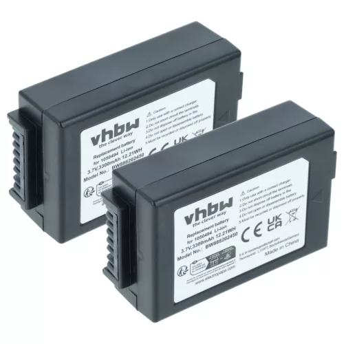 Kézi számítógép 2x akkumulátor Psion WA3006, WA3020, 1050494-002, 1050494 helyett - 3300mAh, 3.7V