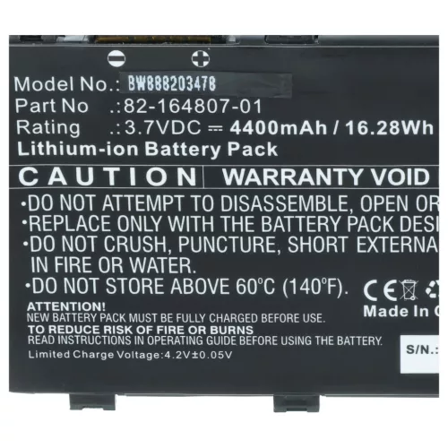 Mobil számítógép 5x akkumulátor Motorola 82-172087-01, 82-164807-01, 82-164801-02 helyett - 4400mAh, 3.7V