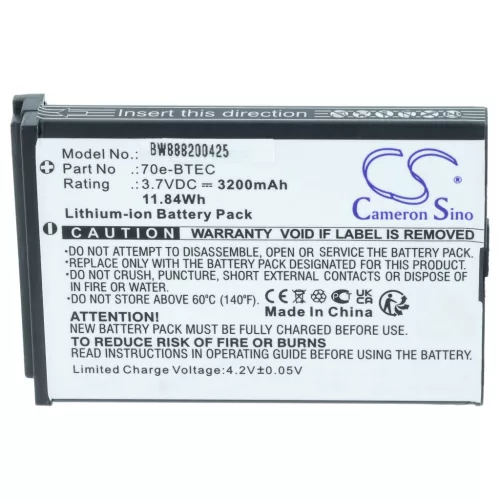 Kézi számítógép 2x akkumulátor Honeywell 60S-BATT-1, 70e-BTEC, BAT-EXTENDED-01 helyett - 3200mAh, 3.7V
