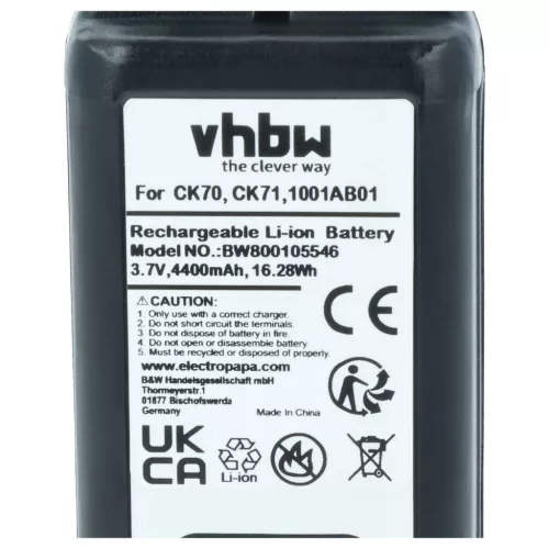 Mobil számítógép 2x akkumulátor Intermec 318-046-001, 1001AB02, 318-046-011, 1001AB01 helyett - 4400mAh, 3.7V