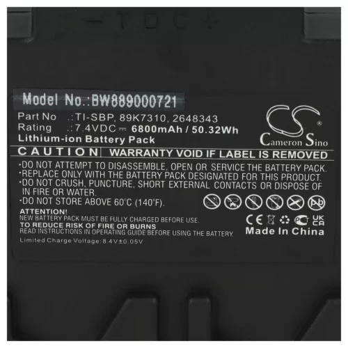 Hőképalkotó Kamera 2x Akkumulátor Fluke 89K7310, TI-SBP, 2648343 helyett - 6800 mAh 7.4 V Li-Ion