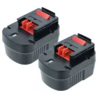 2x Akkumulátor Black & Decker A12, A12-XJ, A12EX, A1712, A12E elektromos szerszámhoz - 2000 mAh, 12 V, NiMH