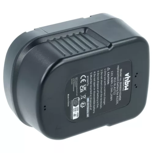 2x Akkumulátor Black & Decker A12, A12-XJ, A12EX, A1712, A12E elektromos szerszámhoz - 2000 mAh, 12 V, NiMH