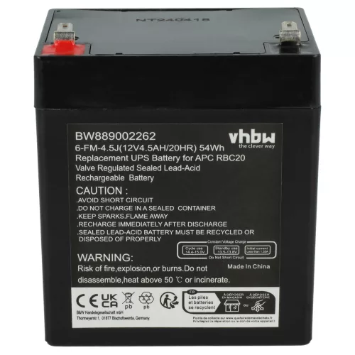 UPS 4x Akkumulátor APC RBC20 helyett - 4500 mAh 12 V AGM