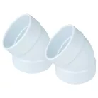 2x 45°-os Tömlőkönyök központi porszívókhoz - 68 mm hosszú
