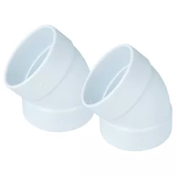   2x 45°-os Tömlőkönyök központi porszívókhoz - 68 mm hosszú