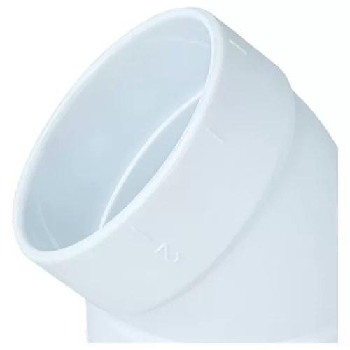 VHBW 10 db 45°-os könyökidom központi porszívóhoz – 50,8 mm, fehér