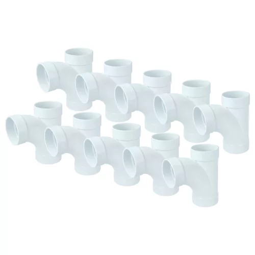 vhbw 10x Csőelosztó T-idom, Belső/Belső/Belső, Átmérő 50,8 mm - Központi Porszívókhoz