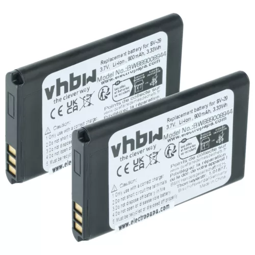 Mobiltelefon 2x Akkumulátor Alcatel RTR001F01, 10000058 helyett - 900 mAh 3.7 V Li-Ion