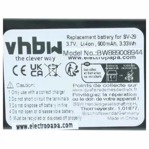 Mobiltelefon 5x akkumulátor Alcatel RTR001F01, 10000058 helyett - 900 mAh 3.7 V Li-Ion