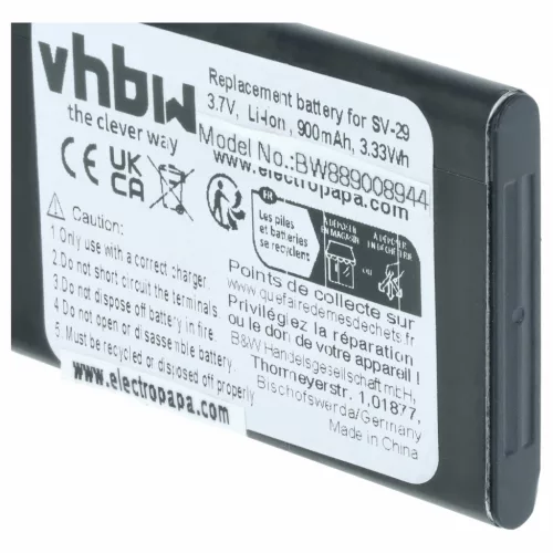 Mobiltelefon 5x akkumulátor Alcatel RTR001F01, 10000058 helyett - 900 mAh 3.7 V Li-Ion