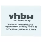 Mobiltelefon 2x akkumulátor Alcatel RTR001F01, 10000058 helyett - 650 mAh 3.7 V Li-Ion