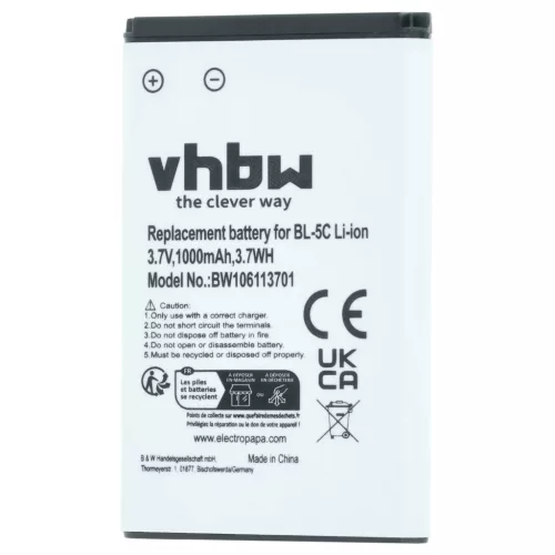 Mobiltelefon 2x akkumulátor Alcatel RTR001F01, 3BN67332AA, 10000058 helyett - 1000 mAh 3.7 V Li-Ion