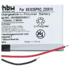 Vezeték nélküli fejhallgató 2x akkumulátor Anker 230518, 653035PN2 helyett - 720 mAh 3.7 V Li-polimer