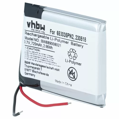 Vezeték nélküli fejhallgató 2x akkumulátor Anker 230518, 653035PN2 helyett - 720 mAh 3.7 V Li-polimer