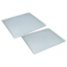 2x Univerzális sütőtálca sütőhöz - 45,5 x 37,5 x 1 cm Ezüst, Perforált