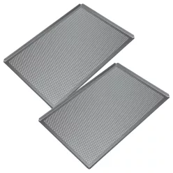 2x Sütőlap Sütőhöz - 60 x 40 x 1 cm Ezüst, Perforált