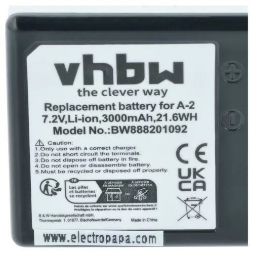 Biztonsági kamera 2x akkumulátor Arlo A-2 helyett - 3000 mAh 7.2 V Li-Ion