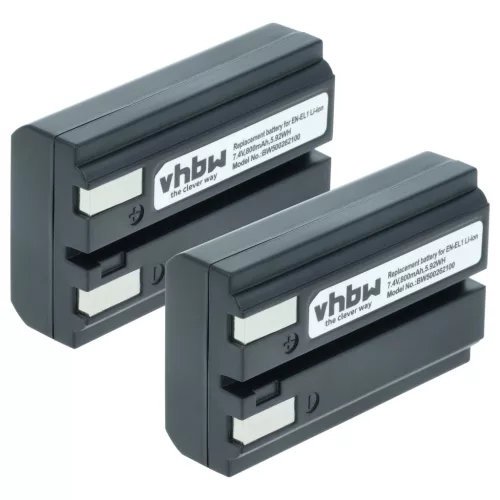 VHBW 2 db NP-800 / EN-EL1 Li-ion fényképezőgép-akkumulátor – 800 mAh, 7,2 V