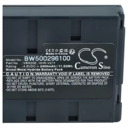 2x Akkumulátor Panasonichoz, mint a VBS10E, 2400mAh, Ni-MH, 4,8V
