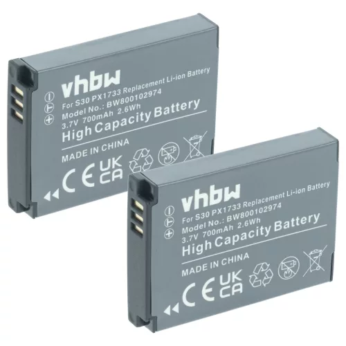 2x Akkumulátor Toshiba Camileo S30-hoz és másokhoz, 700mAh