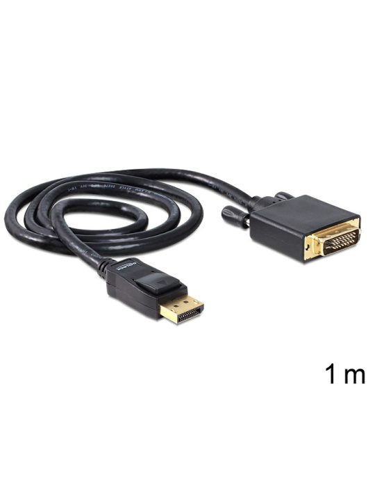 DeLock Displayport 1.2 male to DVI-D (24+1 Dual Link) male 1m Black